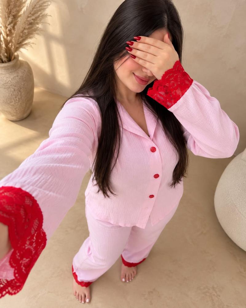 Pyjama Femme 3 Pièces en Coton – Confort & Élégance