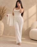 Pyjama Femme 3 Pièces en Coton – Confort & Élégance